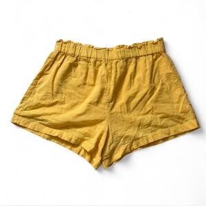 Abercrombie & Fitch Mustard Yellow Linen Shorts Size Large
